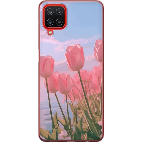 Mobilskal till Samsung Galaxy A12 med Rosa Tulpaner