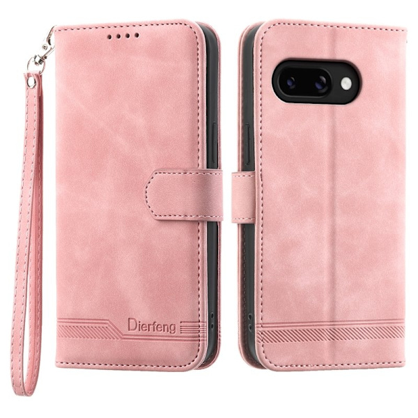 DIERFENG DF-03 Plånboksfodral för Google Pixel 9a Konstläder - Rosa