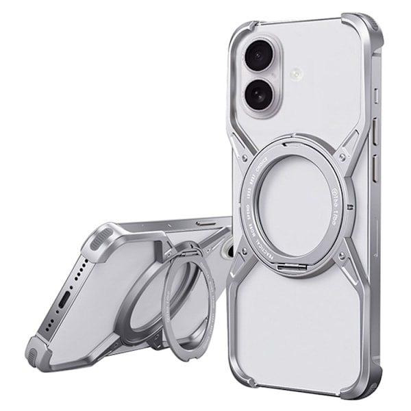 Mobilskal till iPhone 16 Bumper Frameless Kickstand - Silver Silver