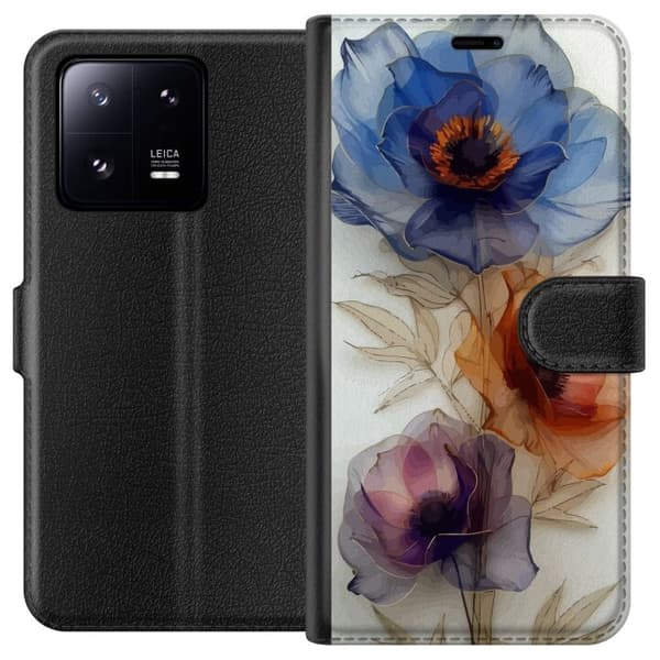 Pungcover til Xiaomi 13 Pro med Silkeblomster