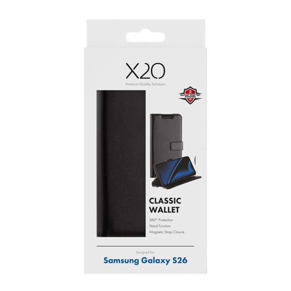 X2O Classic Wallet Plånboksfodral Samsung Galaxy S26+ Svart