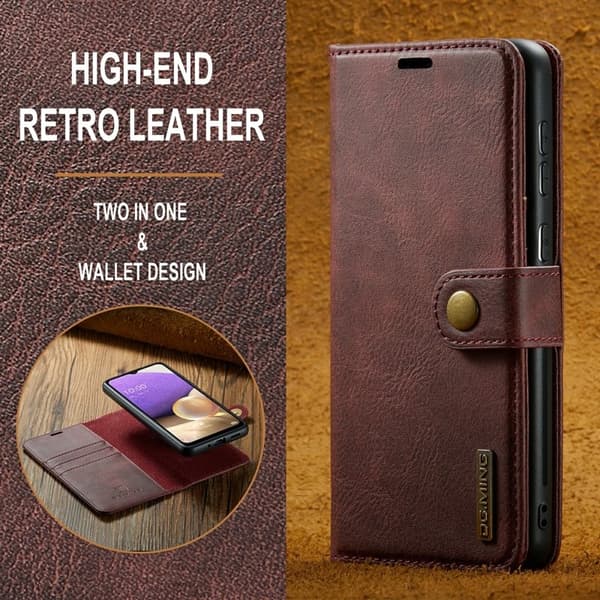 DG.MING Plånboksfodral Folio Flip Stand Samsung Galaxy A33 5G Röd