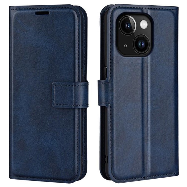 iPhone 15 Plus -lompakkokotelo Calf Flip Folio - sininen