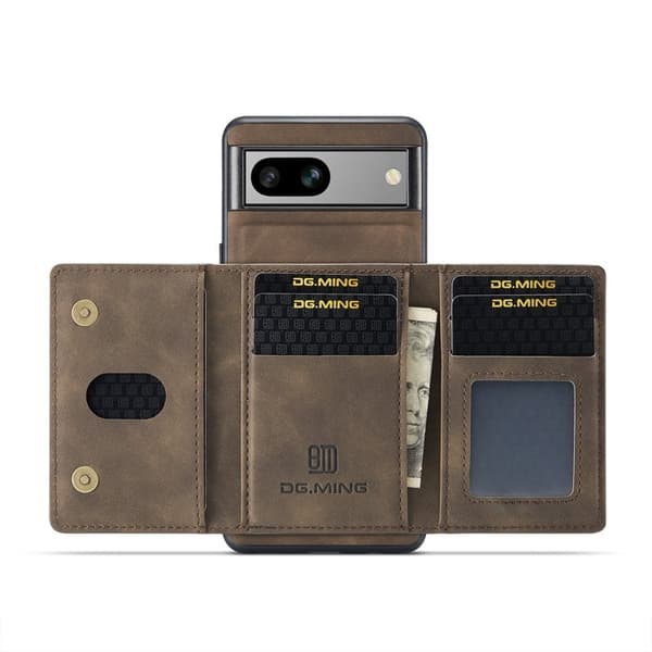 DG.MING M2 Series Mobilskal till Google Pixel 8a Detachable Wallet Brun