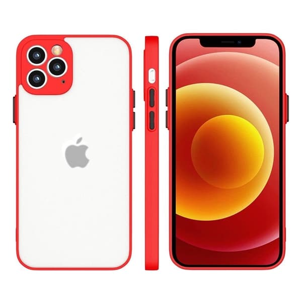 Mobilskal till Xiaomi Redmi Note 10/10S Translucent Milky - Röd Röd