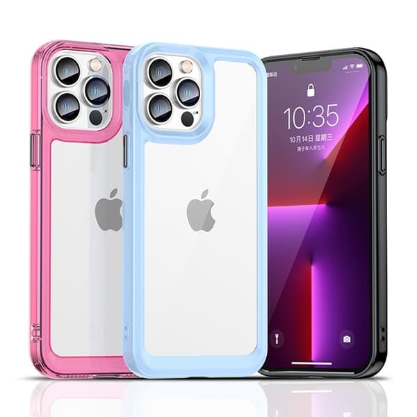 Mobilskal till iPhone 12 Pro Max Outer Space Gel Frame - Röd Röd