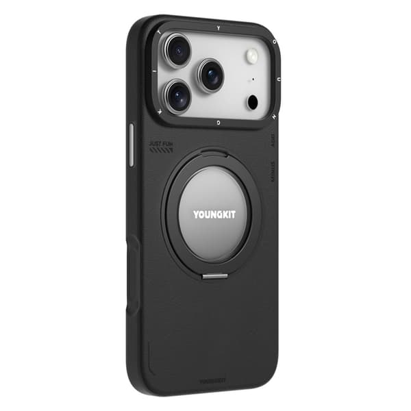 YOUNGKIT Mobilskal till iPhone 17 Pro Rotating Kickstand - Svart Svart