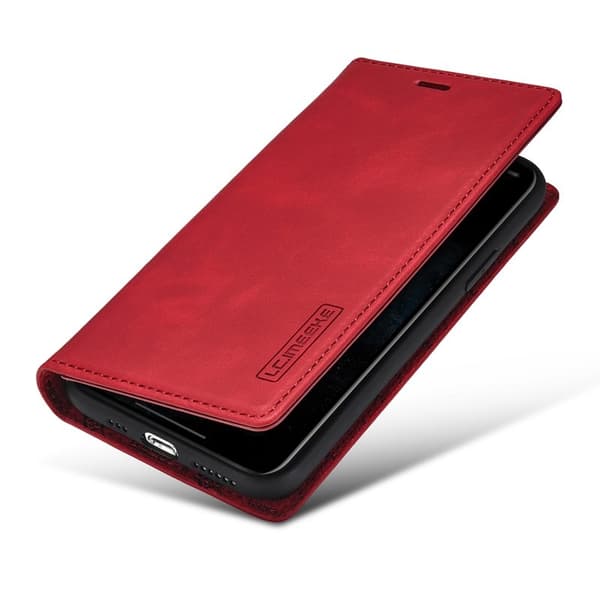 LC.IMEEKE Plånboksfodral för iPhone 11 - Starkt Magnetiskt Konstläder - Röd