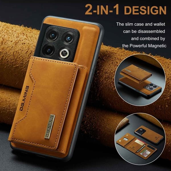 DG.MING M2 Series Mobilskal till OnePlus 10 Pro 5G 2-i-1 Brun