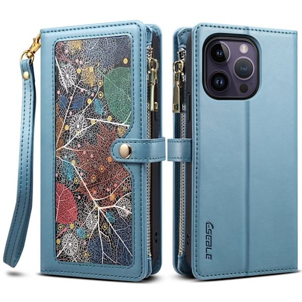 ESEBLE Galaxy Series iPhone 16 Pro Max Plånboksfodral Konstläder - Blå