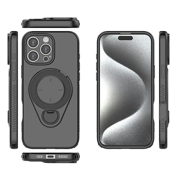 Mobilskal till iPhone 16 Pro Max MagSafe Rotating Kickstand TPU PC - Lila Lila
