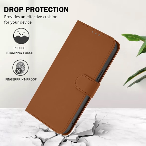 OnePlus 15 5G Plånboksfodral Solid Färg Konstläder Brun