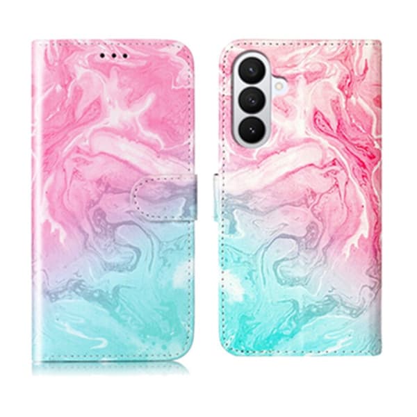 Plånboksfodral för Samsung Galaxy S26 Plus Stativ Konstläder - Rosa Grön Marmor