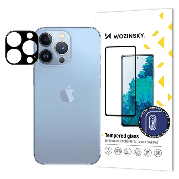 Wozinsky iPhone 16 Pro Max Objektivdæksel Hærdet Glas 9H - Klar Svart