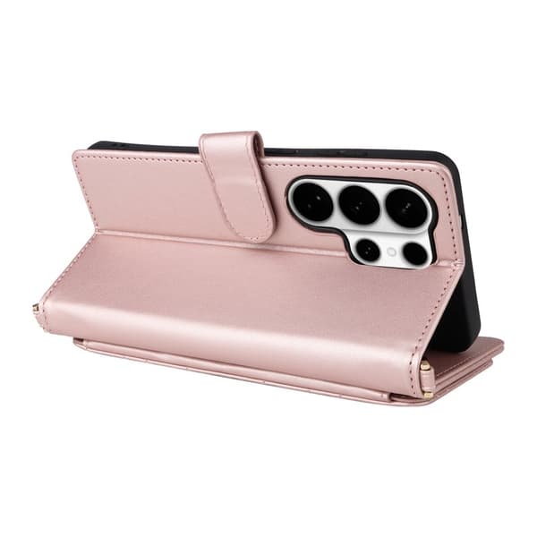 Samsung Galaxy S26 Ultra Plånboksfodral Konstläder Ställ - Rosa