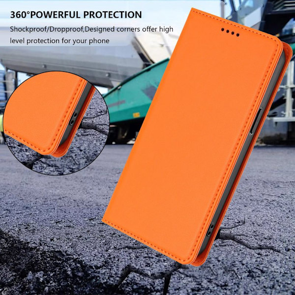 Plånboksfodral för Samsung Galaxy S26 Plus Konstläder RFID - Orange