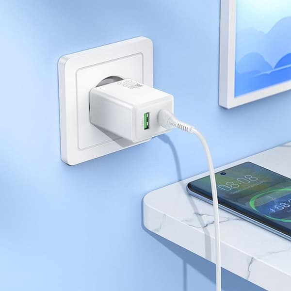 Hoco Snabbladdare PD 30W USB-A USB-C QC3.0 AFC 3A N71 - Vit Vit