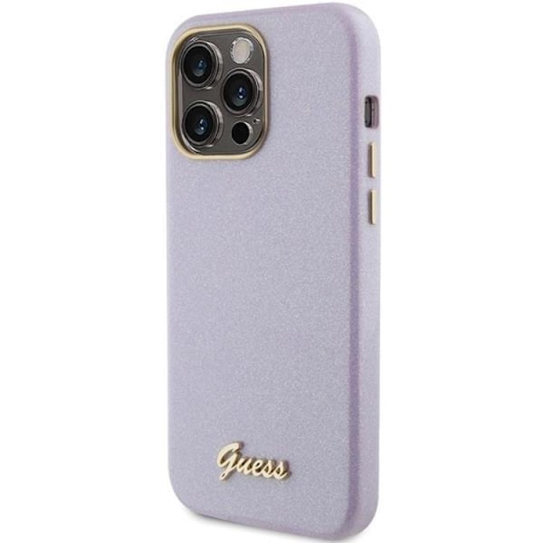 Guess iPhone 15 Pro Max Mobilskal Glitter Glossy Script - Lila