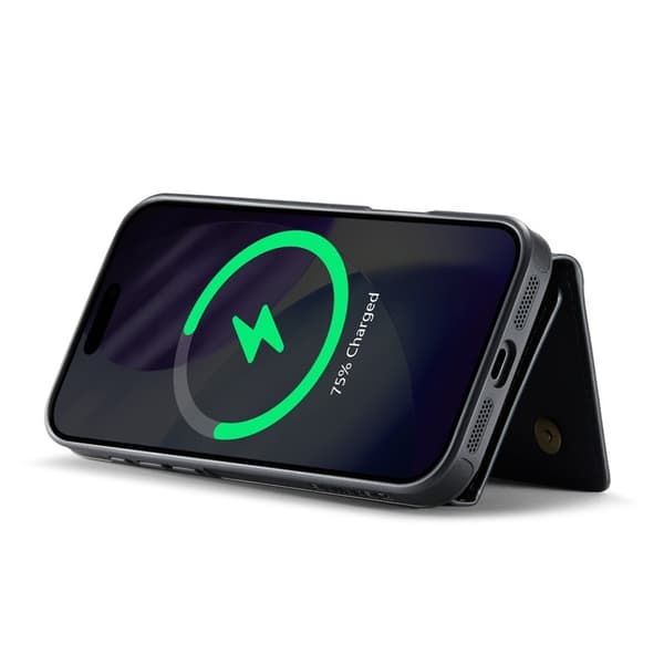 DG.MING M6 Series Mobilskal till iPhone 17 Pro Magnetiskt Plånboksfodral Svart