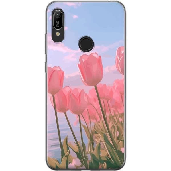 Mobilskal till Huawei Y6 (2019) med Rosa Tulpaner