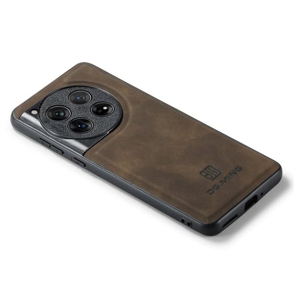 DG.MING Mobilskal till OnePlus 12 5G Läder+PC+TPU Stöttålig - Brun