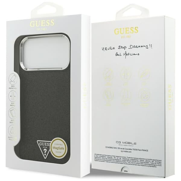 Guess Mobilskal till iPhone 17 Pro Max MagSafe Glitter Triangle Logo - Svart Svart