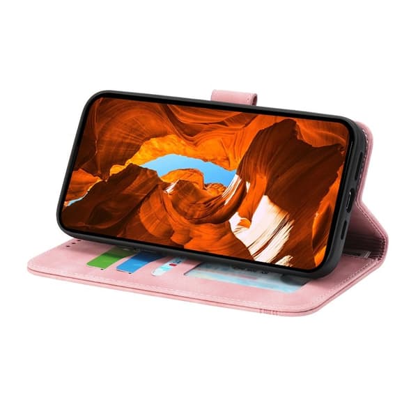 DIERFENG DF-03 Samsung Galaxy S25 Plånboksfodral Konstläder - Rosa
