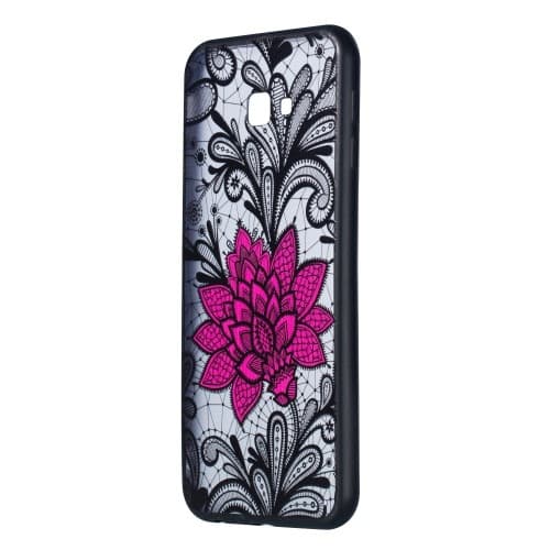 Embossed Flower Skal till  Samsung Galaxy J4 Plus - Red Flower