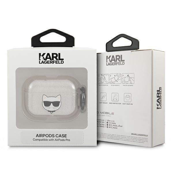 Karl Lagerfeld Skal AirPods Pro Glitter Choupette - Sliver