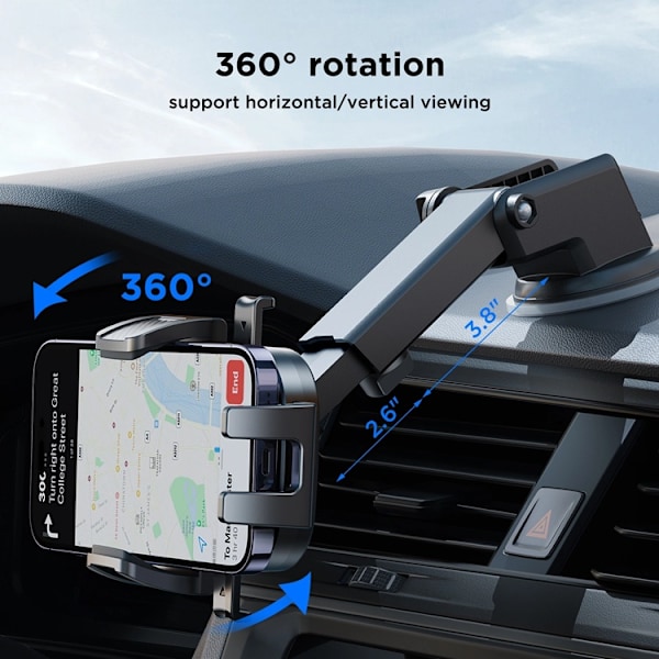 Joyroom Bilhållare Dashboard - Svart