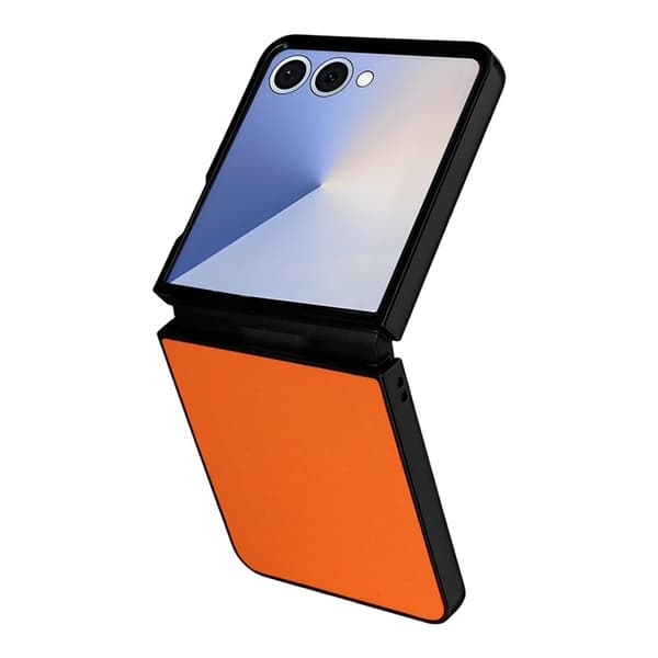 Mobilskal till Galaxy Z Flip7 PU Läder Protective - Orange Orange