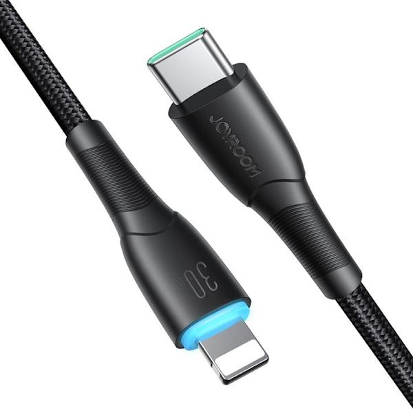 Joyroom Starry USB-C - Lightning 30W -kaapeli 1m - Musta Black