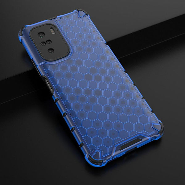 Honeycomb Armor Bumper Skal Redmi Poco F3 - Blå Blå