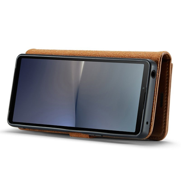 DG.MING Sony Xperia 10 V Plånboksfodral Äkta läder - Chockresistent - Brun