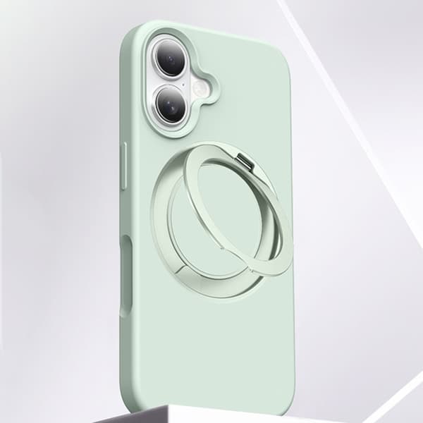 Mobilskal till iPhone 16 MagSafe Silikon Roterande Kickstand - Grön Grön