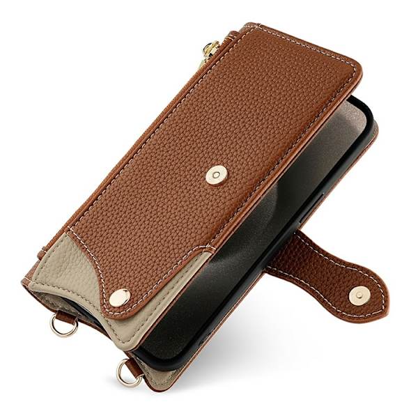 OnePlus 15 5G Plånboksfodral Irregular Tail Style Konstläder Brun