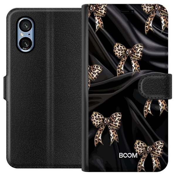 Plånboksfodral till Sony Xperia 5 V med Leopard Bow