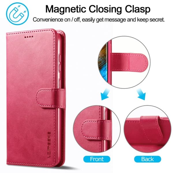 LC.IMEEKE Samsung Galaxy S24 Plånboksfodral Konstläder - Rosa