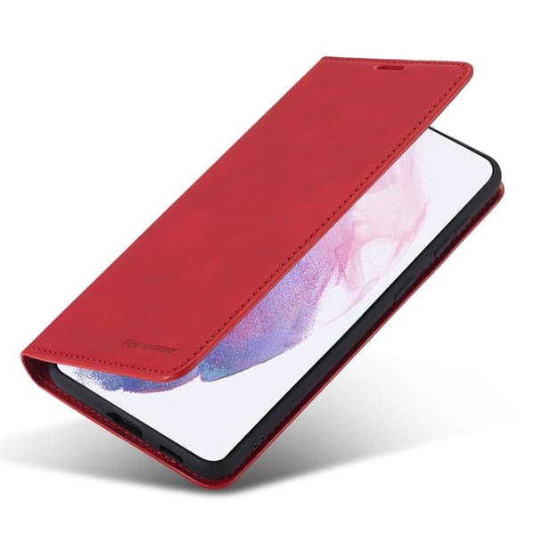 FORWENW Samsung Galaxy S23+ Plånboksfodral Konstläder - Röd