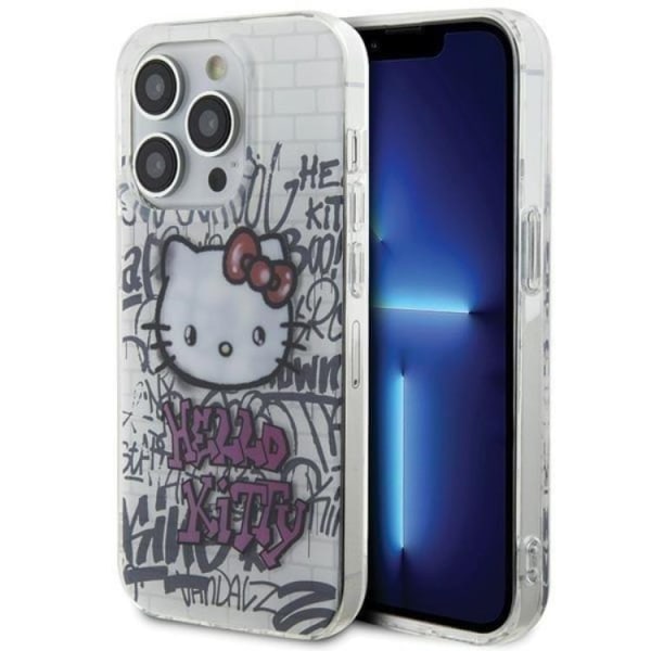 Hello Kitty iPhone 15 -mobiilikotelo IML Kitty on Bricks Graffiti