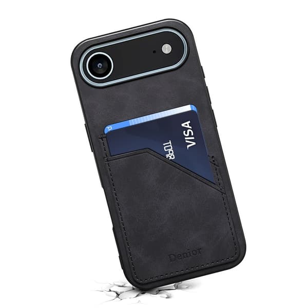 DENIOR Mobilskal till iPhone Air PU Läder + TPU + PC - Svart