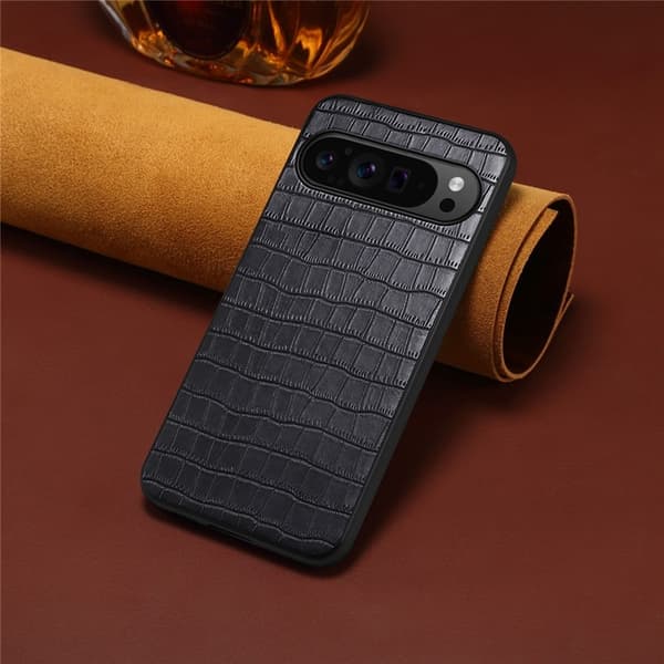 Mobilskal till Google Pixel 10/10 Pro Crocodile Texture - Svart Svart