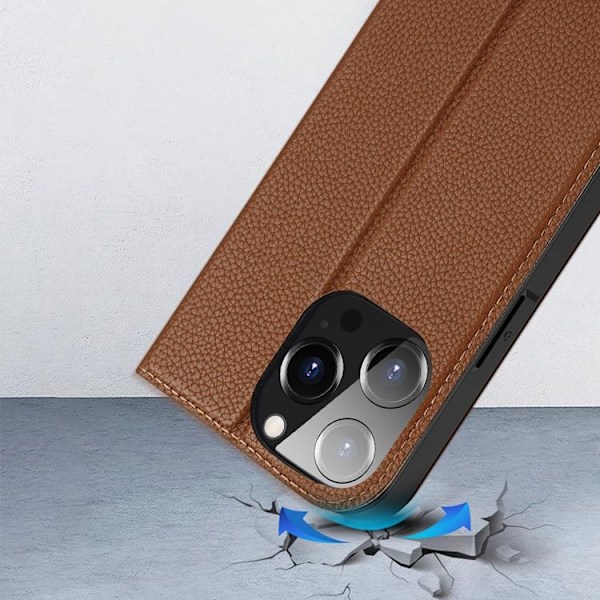 Dux Ducis iPhone 14 Pro Max Plånboksfodral Skin X2 - Brun