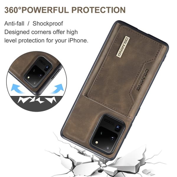 DG.MING M2 Tri-Fold Wallet Mobilskal för Samsung Galaxy S20 Ultra - Brun