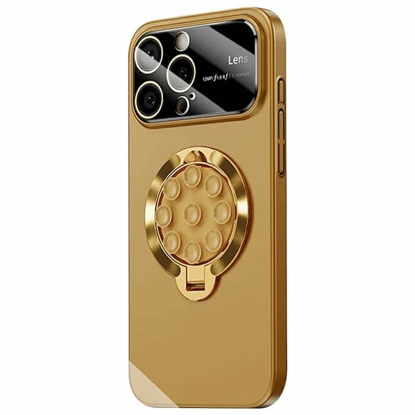 Mobilskal till iPhone 14 Pro Max Magsafe Sugkopphållare Kickstand - Brons Guld