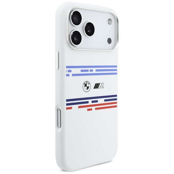 BMW Mobilskal till iPhone 17 Pro Max MagSafe Silikon Horizontal Line Vit