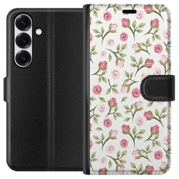 Plånboksfodral till Samsung Galaxy S25 med Blommigt