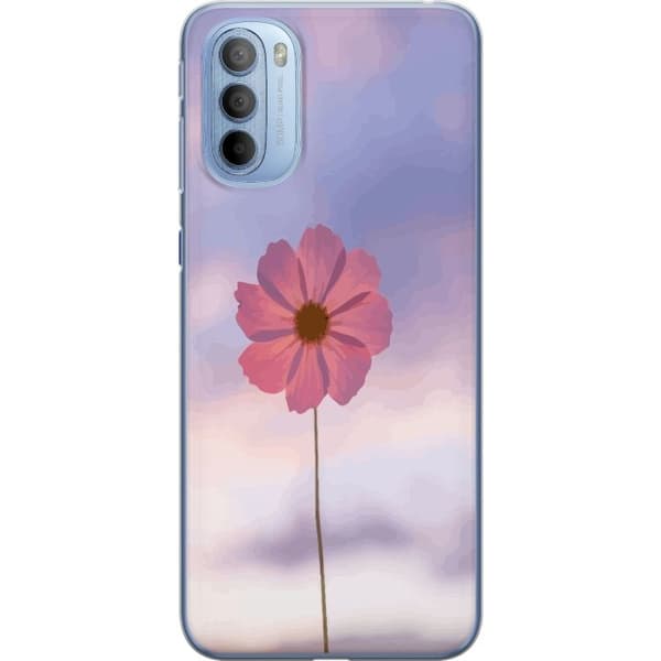 Mobiletui til Motorola Moto G31 med Lyserød Blomst