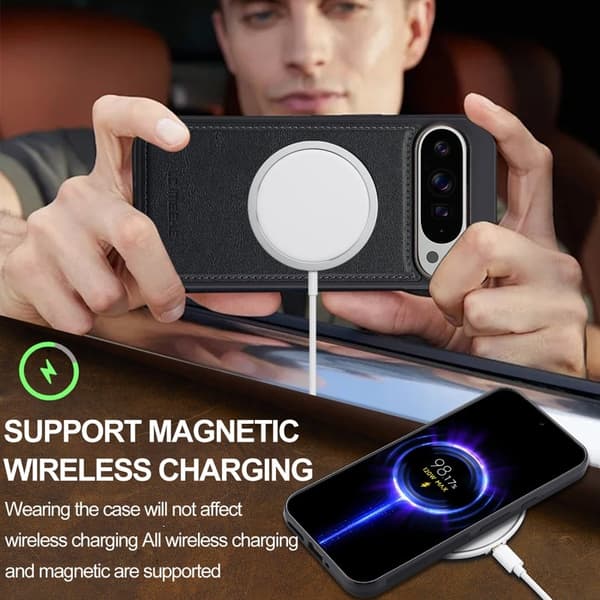 LC.IMEEKE Google Pixel 10 Pro Plånboksfodral Konstläder - Svart