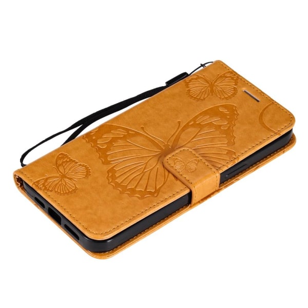 Fjärilar Plånboksfodral iPhone 13 Pro Max - Gul Gul